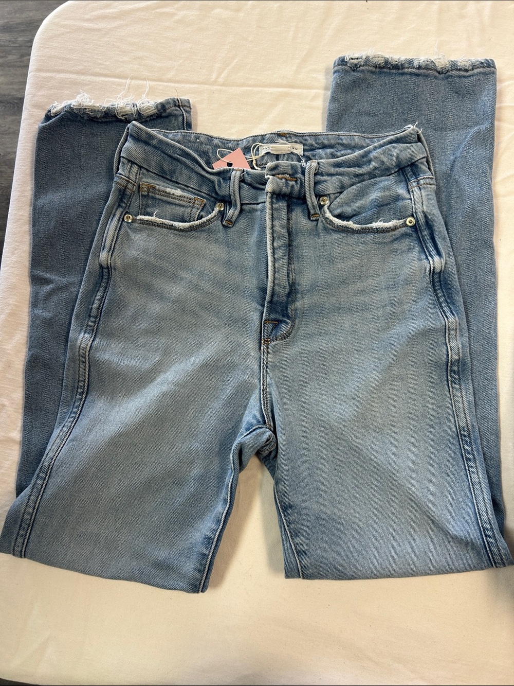 Good American Light Blue High-Rise Straight Jeans